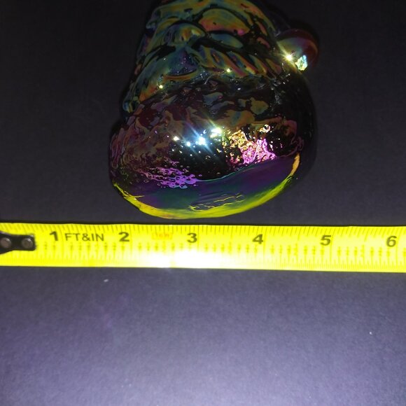 Santa Purple Iridescent Glass 5 Inch Head Hanging Ornament Christmas Decor - Picture 9 of 9
